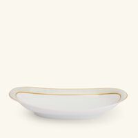 bernardaud sauvage blanc serving platter oval gold 23cm