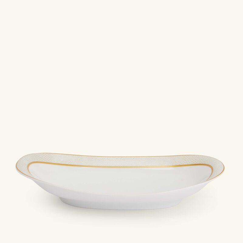 bernardaud sauvage blanc serving platter oval gold 23cm