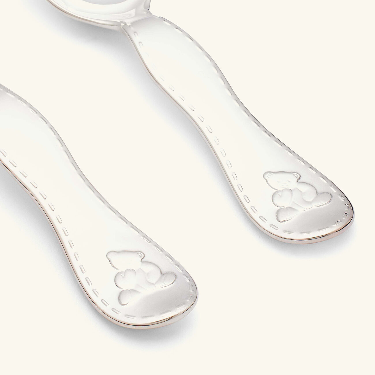 christofle charlie bear two piece baby flatware set silver