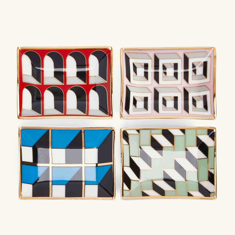Arcade Trinket Tray Rectangular Small Set Of 4 jonathan adler arcade trinket tray rectangular small set of 4