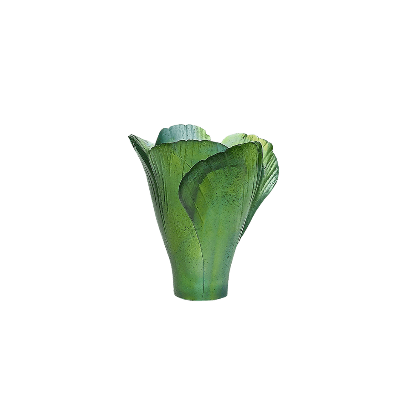daum ginkgo vase mini green