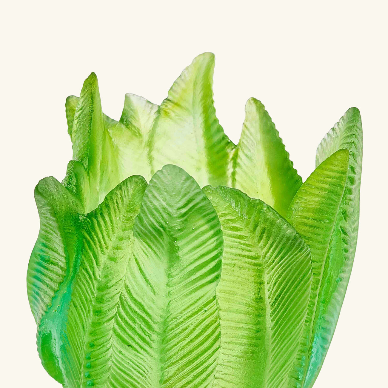daum palm beach vase small green
