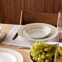 bernardaud sauvage blanc soup plate round gold 19cm