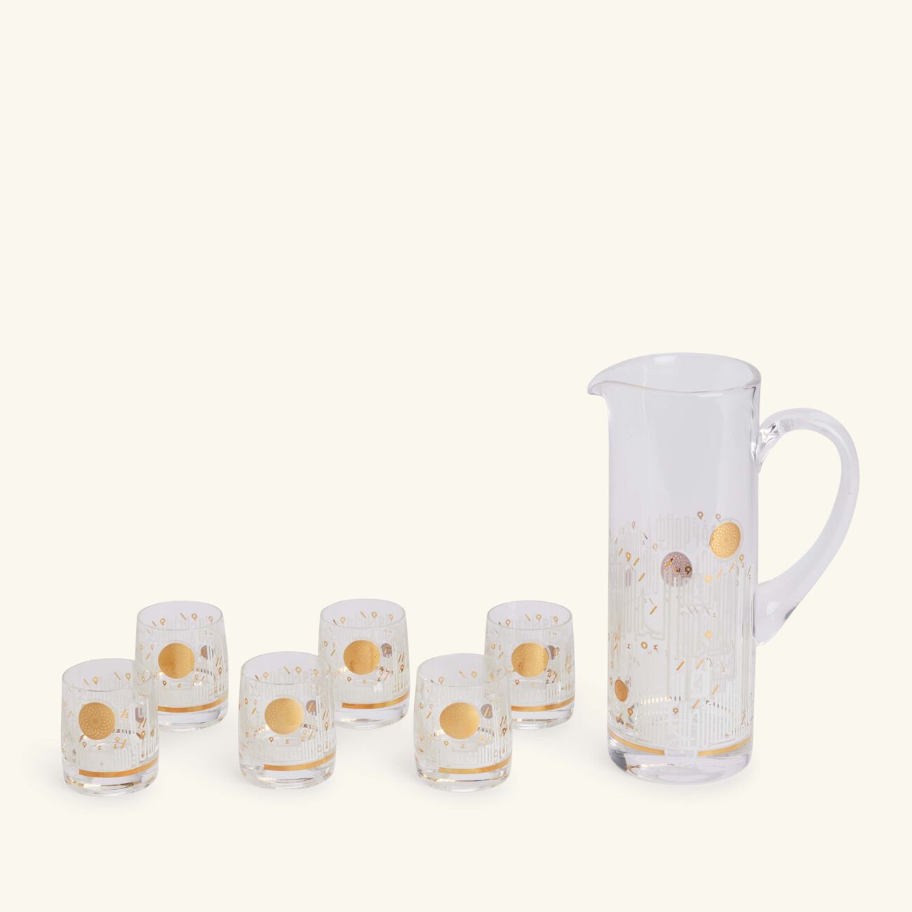 dimlaj hayat drinking glass and jug gold set of 7