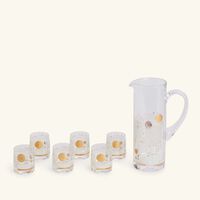 dimlaj hayat drinking glass and jug gold set of 7
