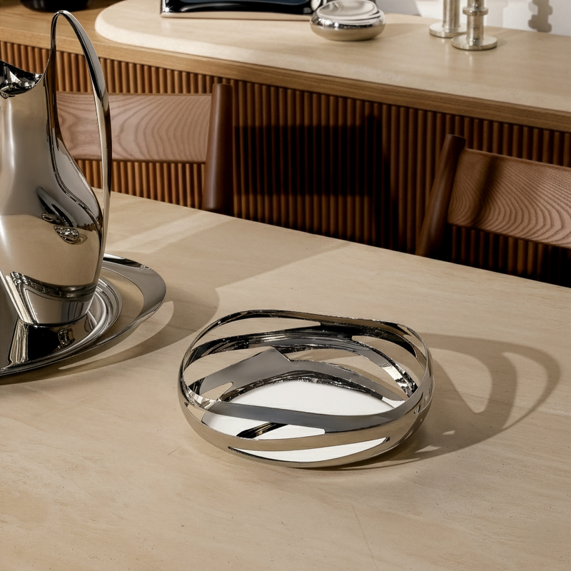 جورج جنسن طبق كوبرا للخبز والفاكهة مستدير شفاف