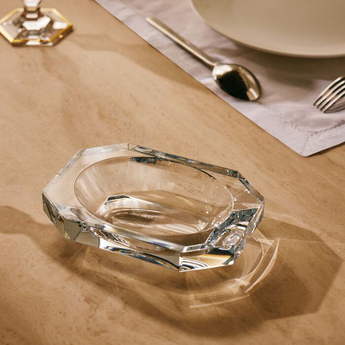 baccarat octogone trinket tray rectangular small clear