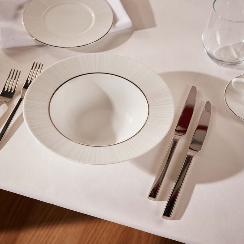 bernardaud silva soup plate round silver 22cm