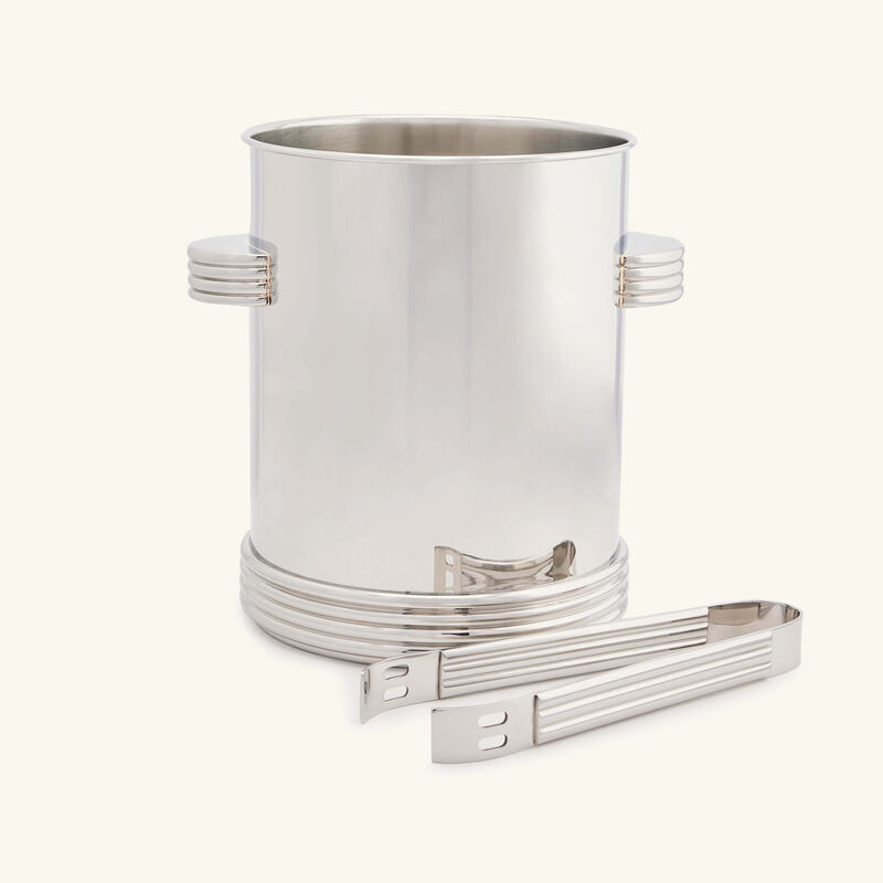 ralph lauren home thorpe ice bucket with tongs silver