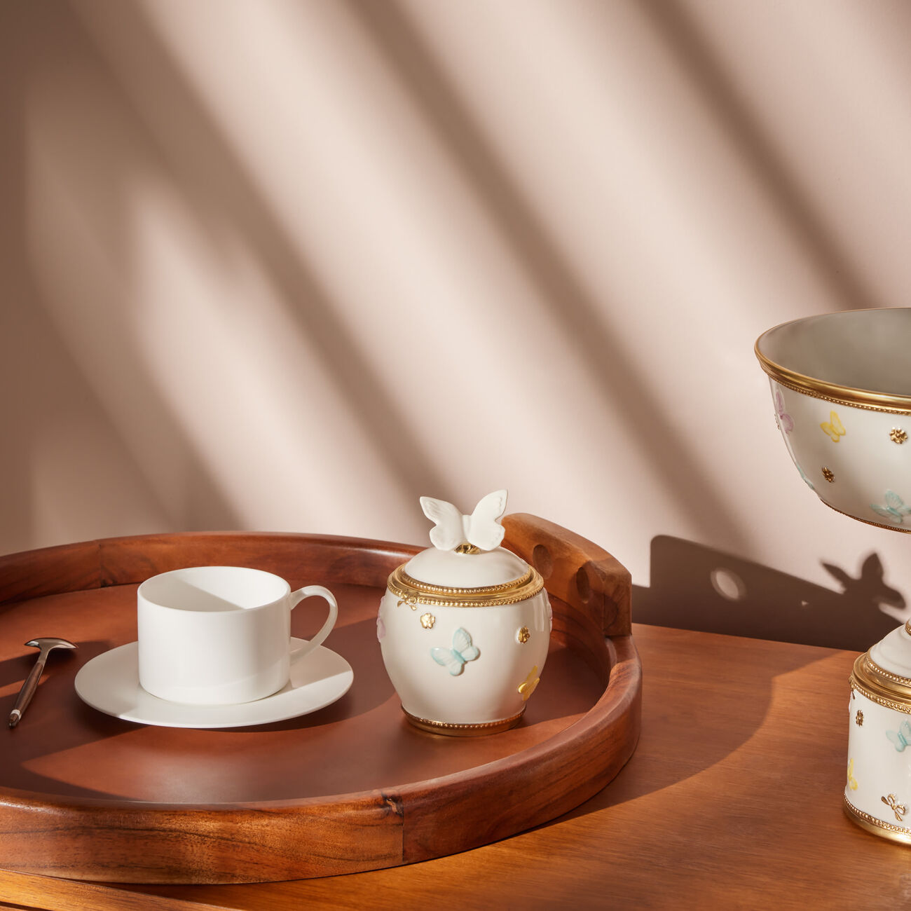 Butterfly Sugar Bowl White villari butterfly sugar bowl white
