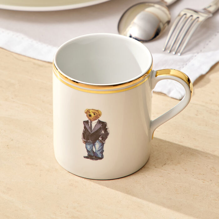 ralph lauren home wilshire tux bear mug white set of 4
