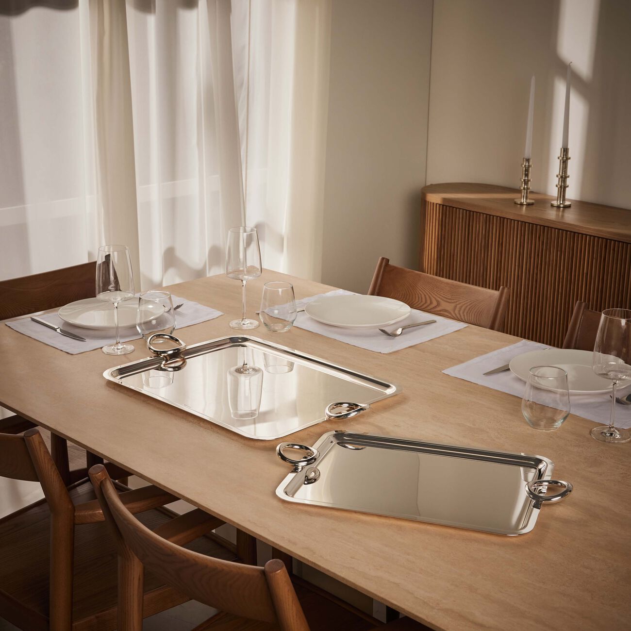 christofle vertigo serving tray rectangular large silver plated