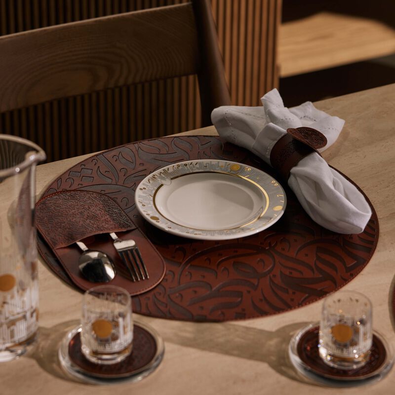 دملاج طقم حياة المؤلف من 6 أطباق للخبز والزبدة باللون الذهبي 17 سم