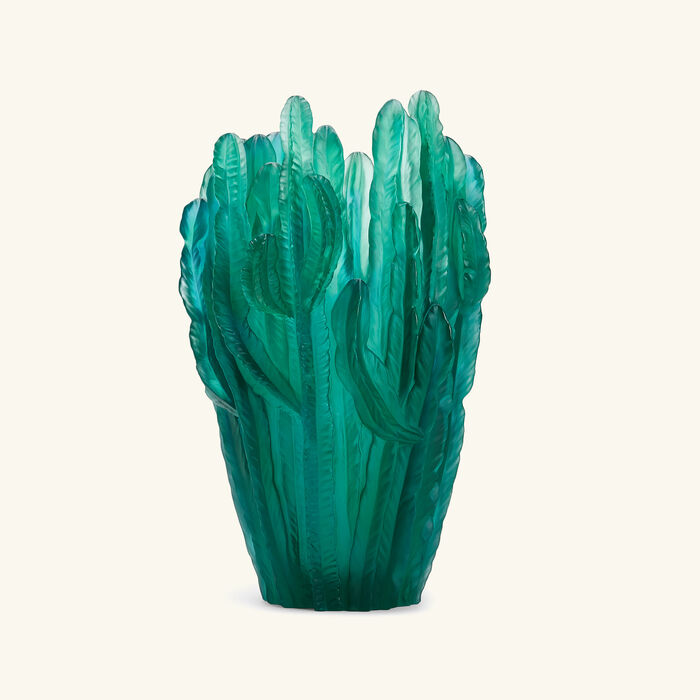 daum jardin de cactus vase large green
