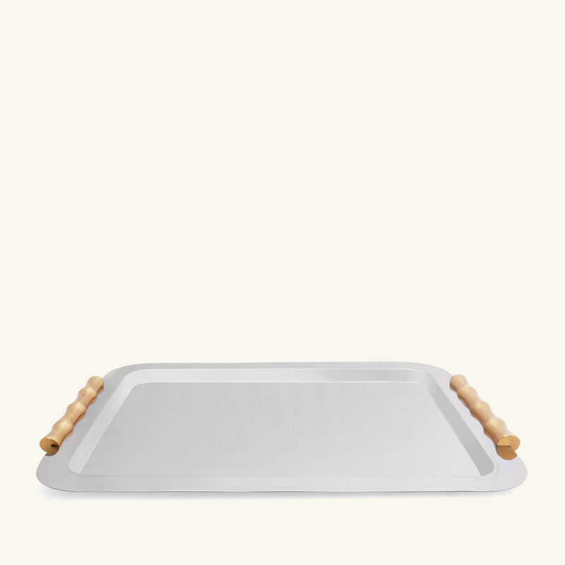 l objet bamboo serving tray large stainless steel