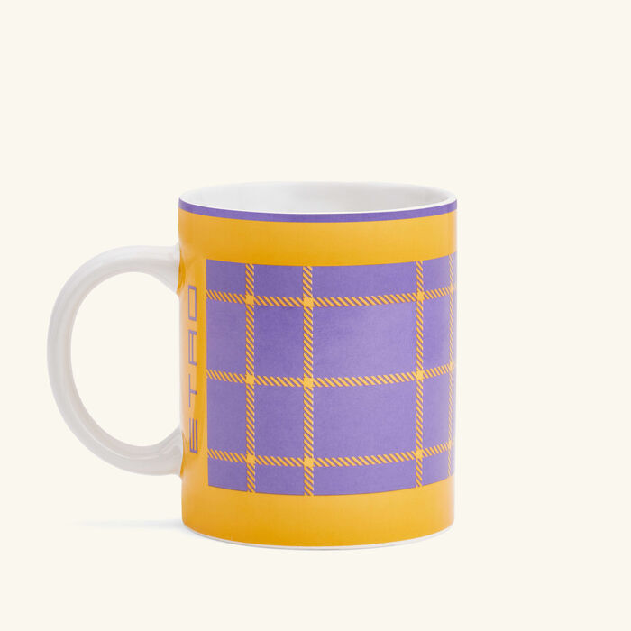 etro tartan mug yellow