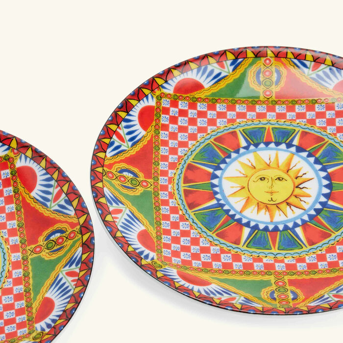 dolce gabbana casa carretto sun dessert plate round 19cm set of 2