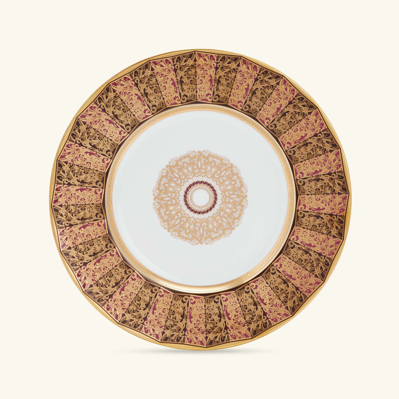bernardaud eventail service plate round gold 31cm