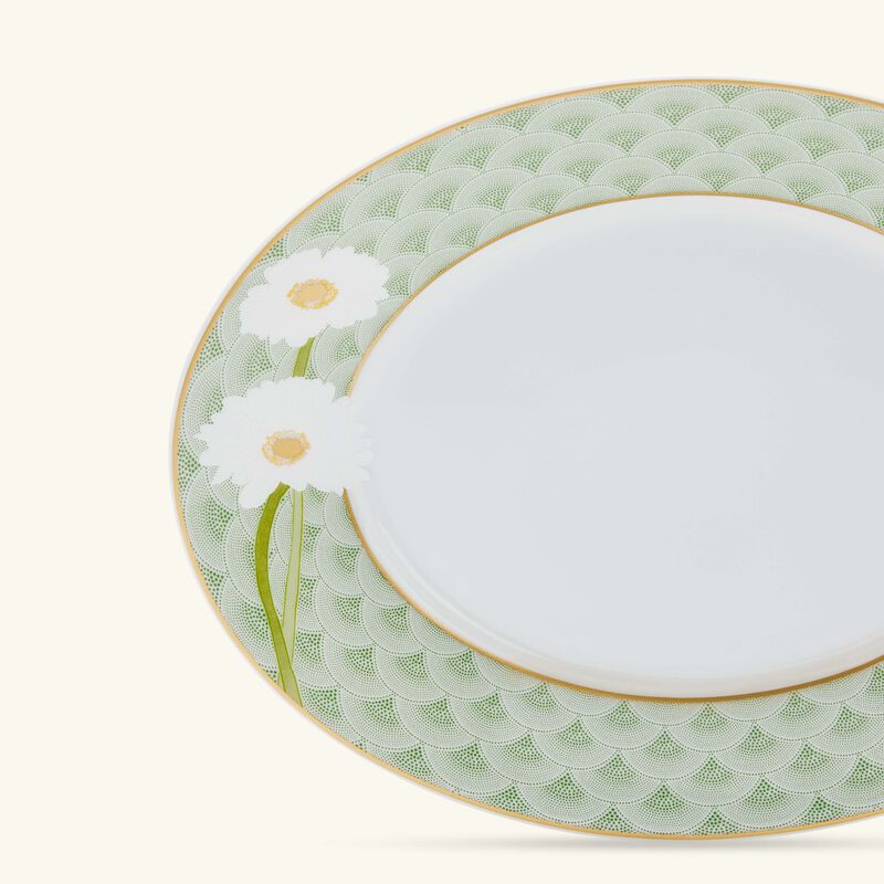 bernardaud praiana bread   butter plate oval green 21cm