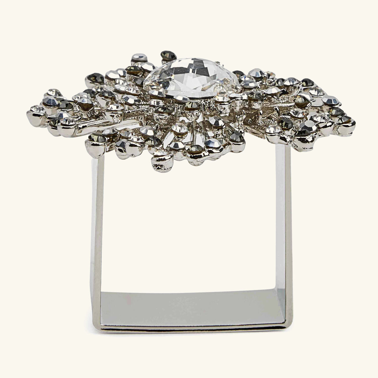 kim seybert gem burst napkin ring silver set of 4