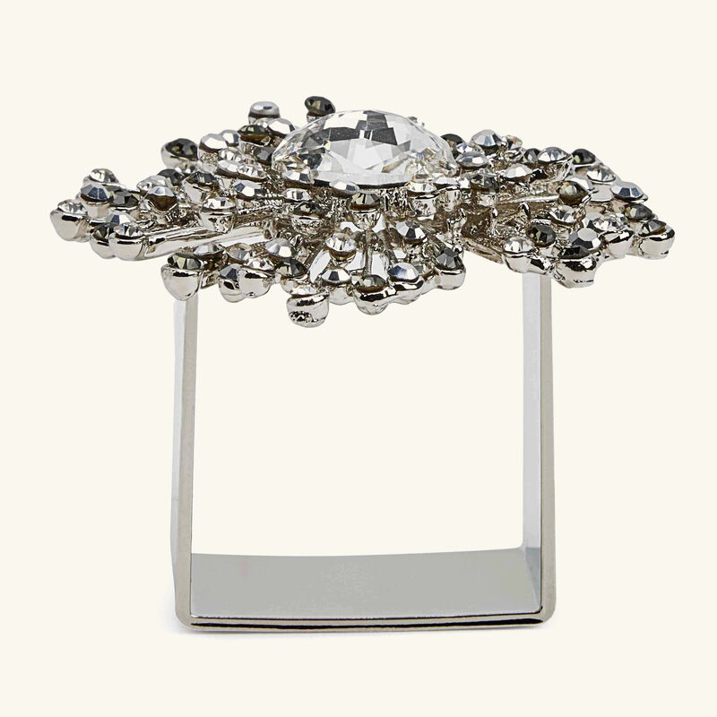 kim seybert gem burst napkin ring silver set of 4