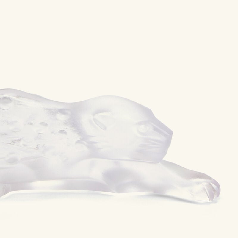 Zeila Panther Sculpture Small Clear lalique zeila panther sculpture small clear
