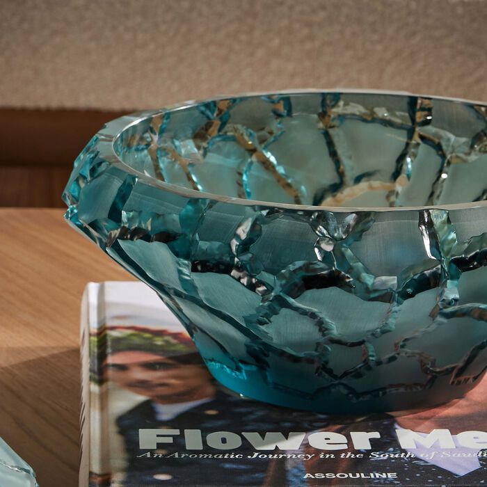 lalique terramineral caldera centerpiece blue