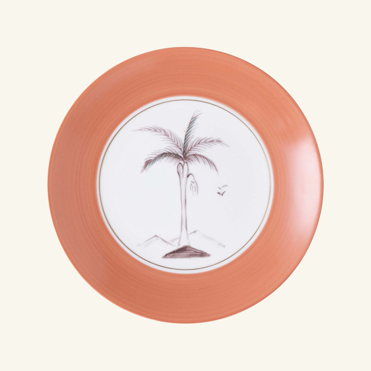 marie daage bamboo colonies dessert plate round pink 21cm