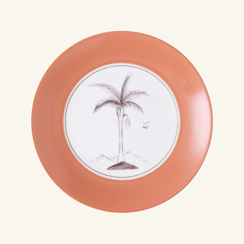 marie daage bamboo colonies dessert plate round pink 21cm