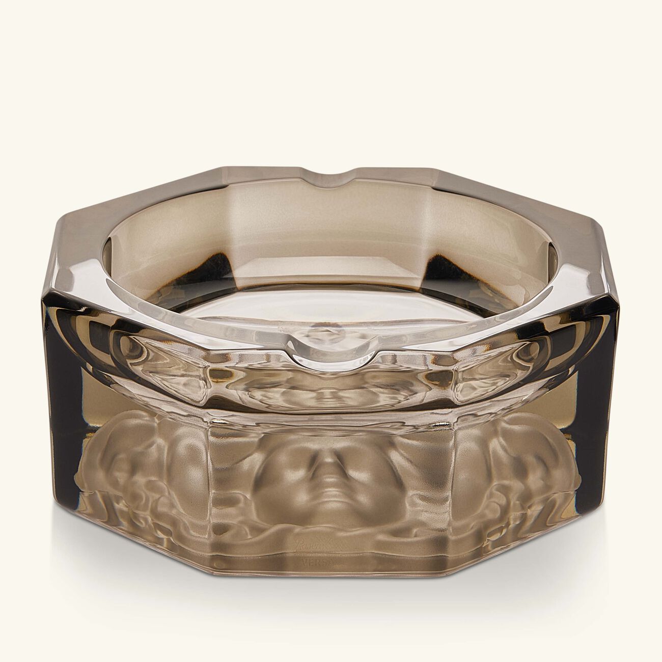 versace crystal medusa haze ashtray octagonal small grey