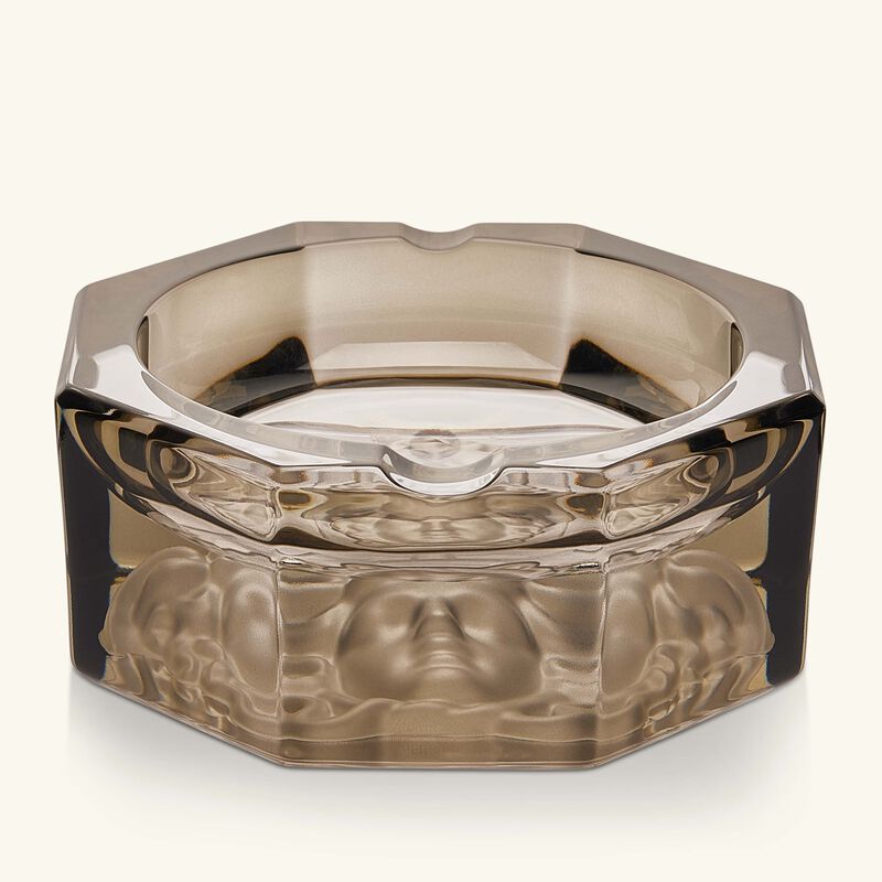 versace crystal medusa haze ashtray octagonal small grey
