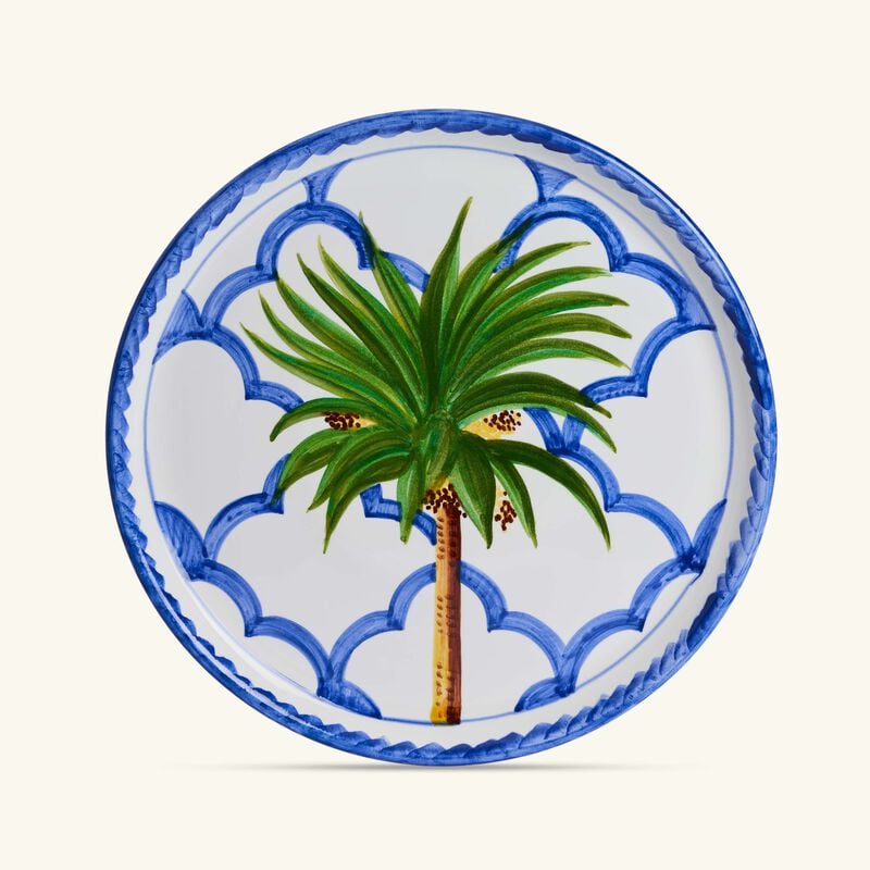 Ottomans Palm Dinner Plate Round Blue 28cm les ottomans ottomans palm dinner plate round blue 28cm