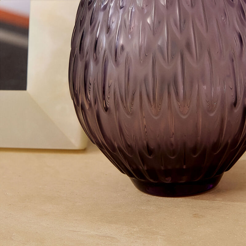 lalique vesper plumes vase small purple