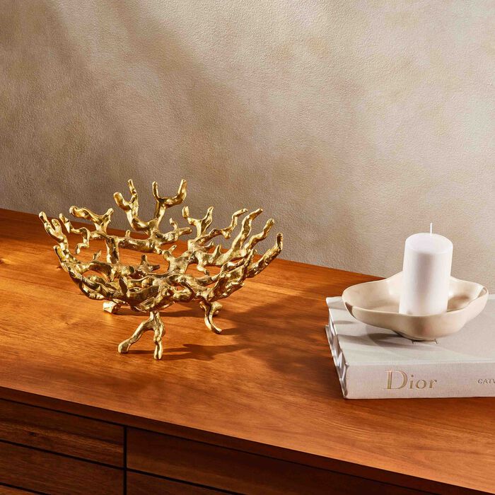 jonathan adler brass coral centerpiece gold