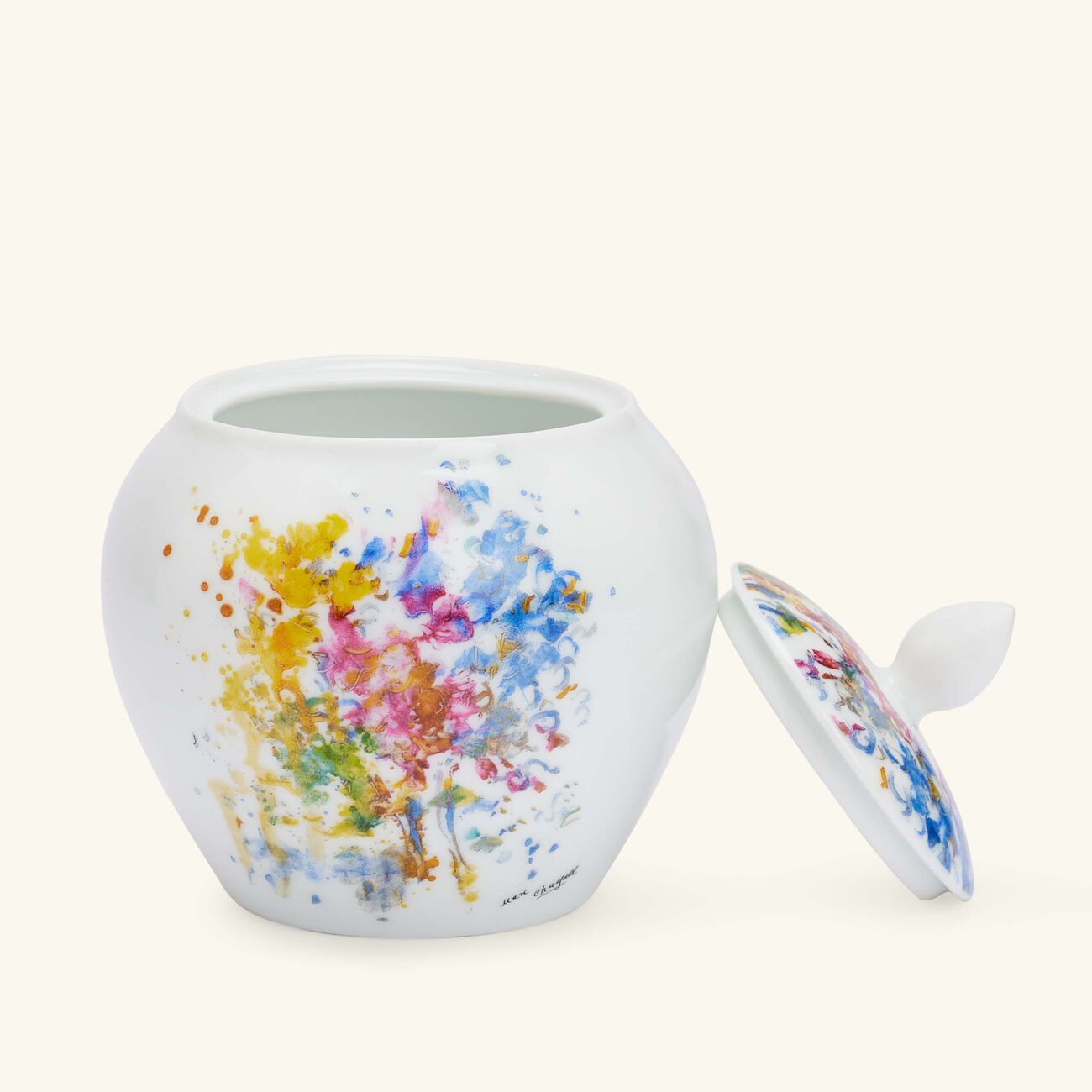 bernardaud bouquet de fleurs sugar bowl yellow