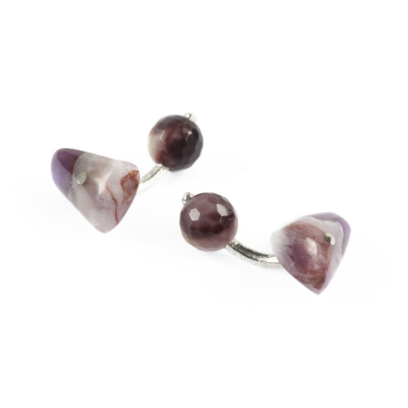 Cufflinks Amethyst Mookaite Silver With Box Cufflinks Amethyst Mookaite Silver With Box, large