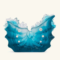 daum maya seashell vase medium blue limited edition