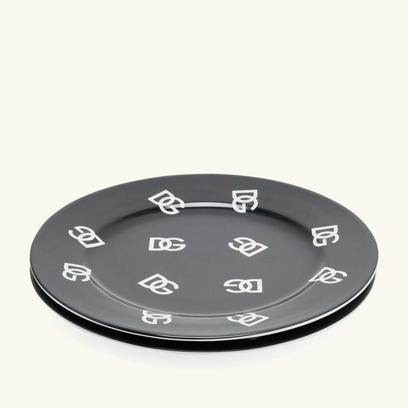 DG Logo Dinner Plate Round 26cm Set Of 2 dolce gabbana casa dg logo dinner plate round 26cm set of 2