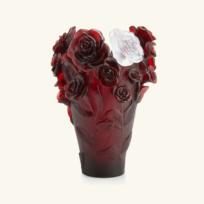daum rose passion vase medium red limited edition