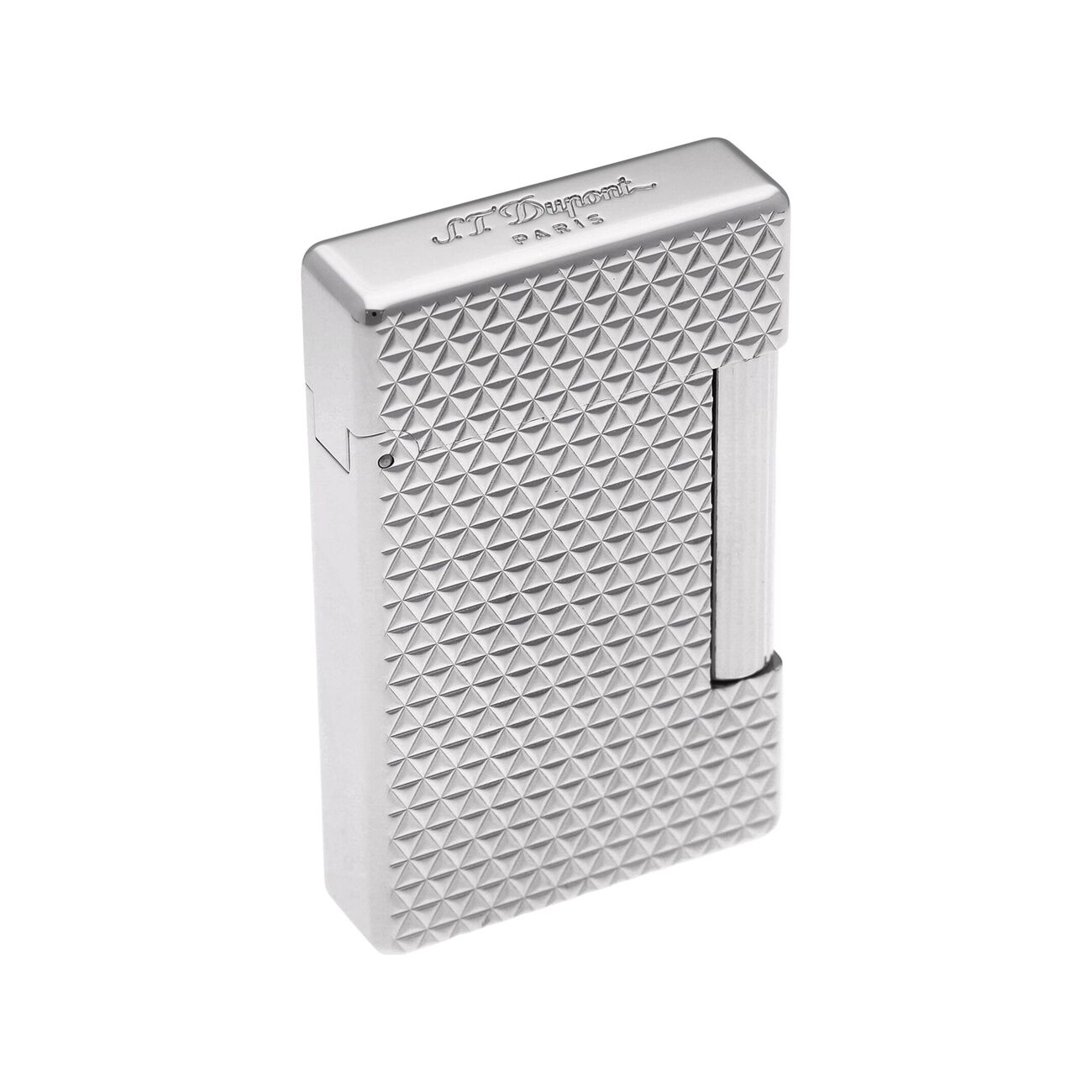 st dupont initial diamond head lighter silver