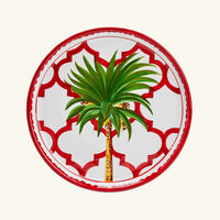 les ottomans ottomans palm dinner plate round red 28cm
