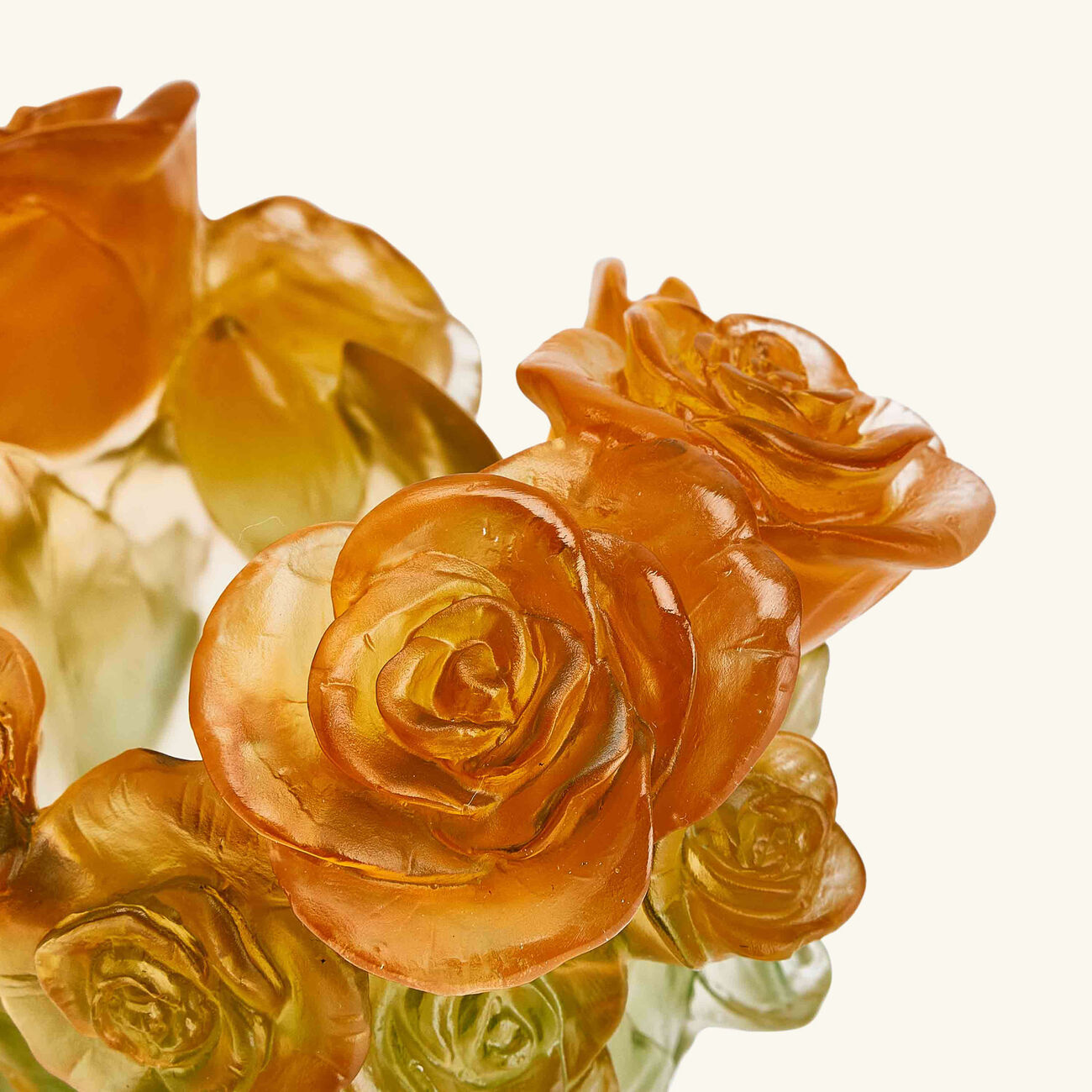 daum rose vase mini green