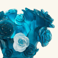 daum rose passion vase small blue