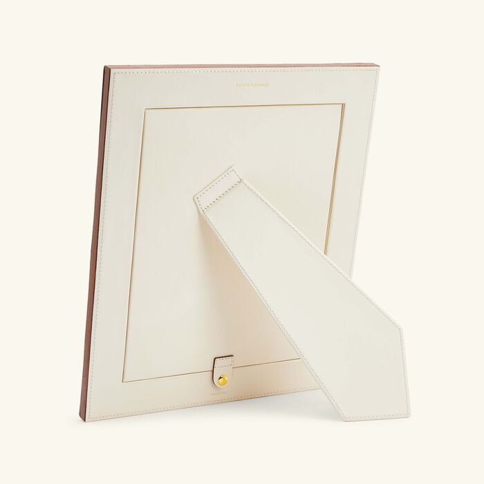 ralph lauren home brennan leather frame white 20x25cm