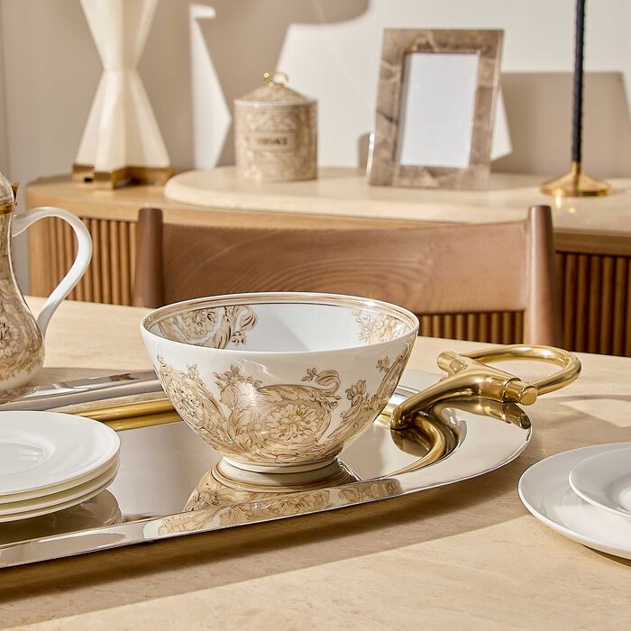 versace barocco soup bowl beige 18 5cm