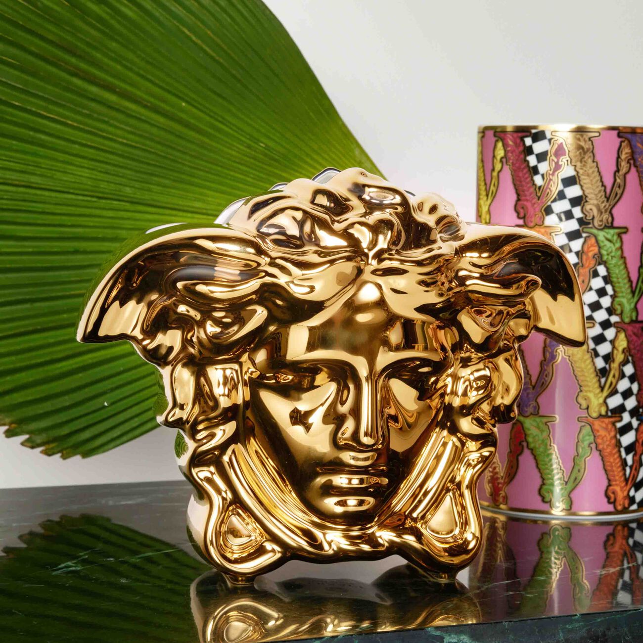 versace medusa grande vase small gold