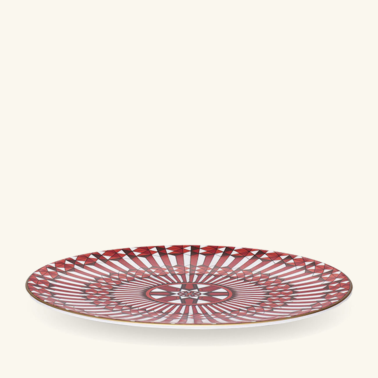 baccarat arcadia bread plate round red 16cm