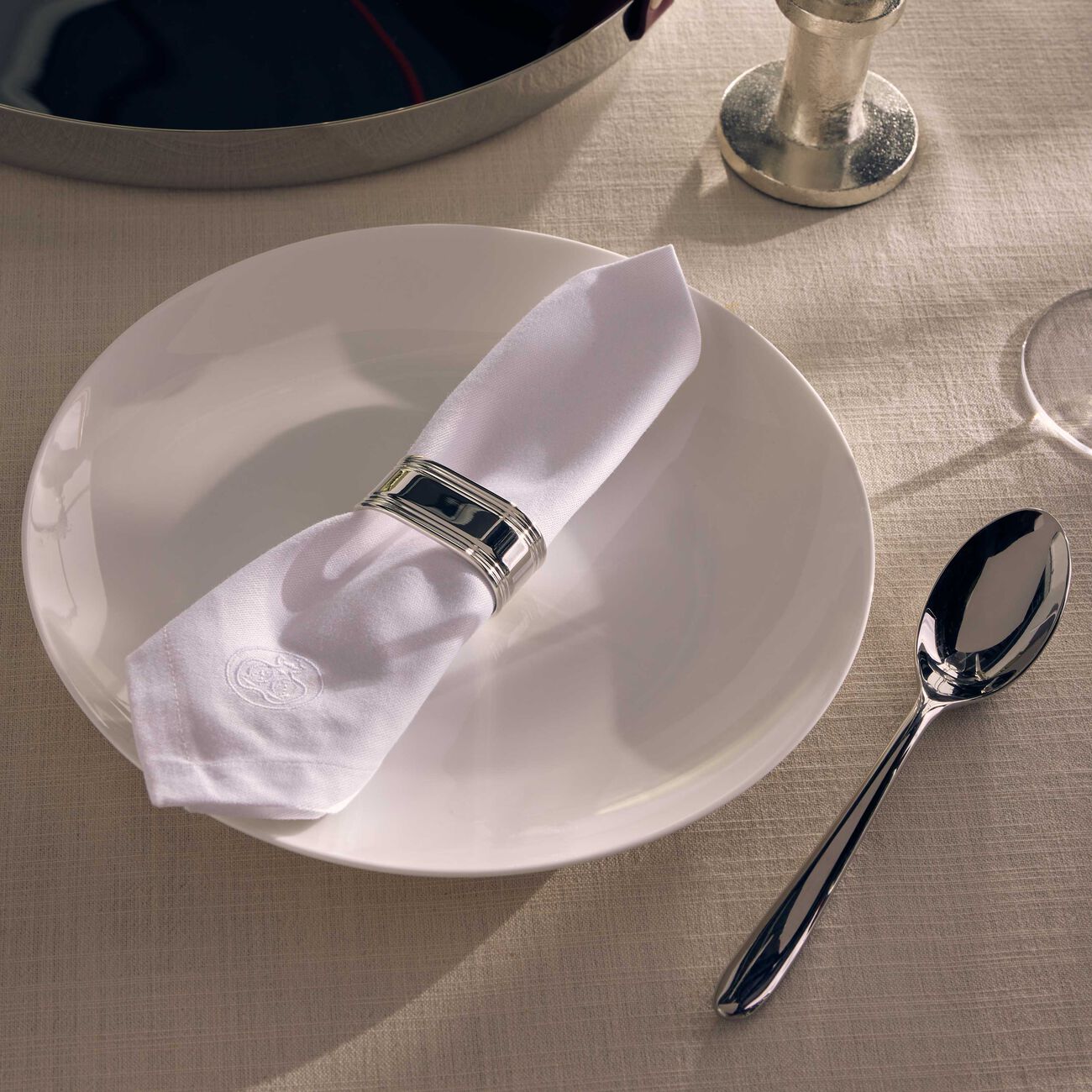 christofle open marie rose napkin ring silver
