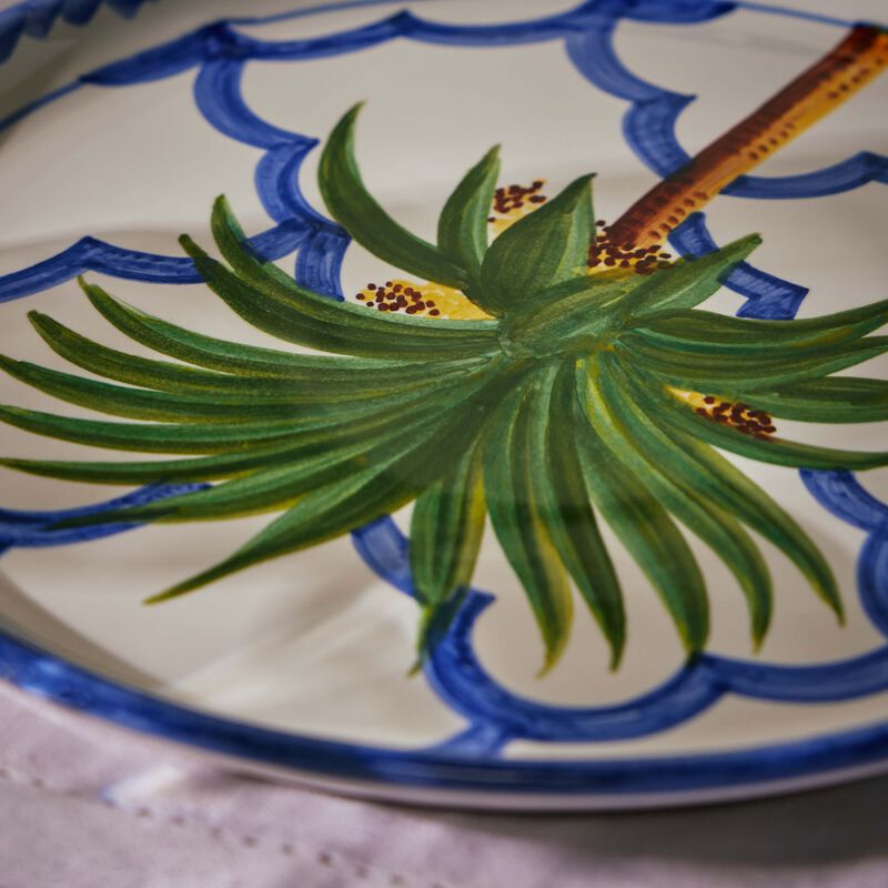 Ottomans Palm Dinner Plate Round Blue 28cm les ottomans ottomans palm dinner plate round blue 28cm