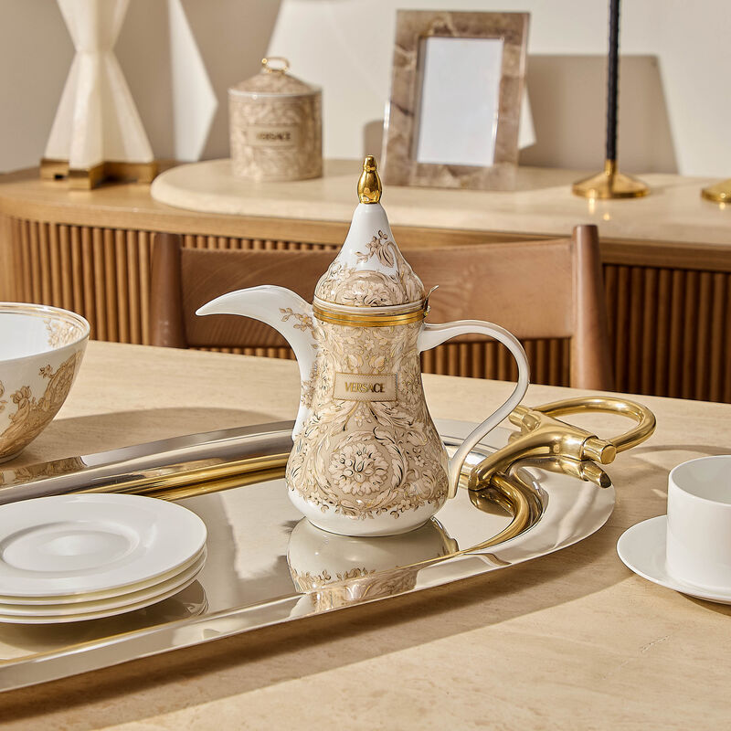 versace barocco coffee pot beige